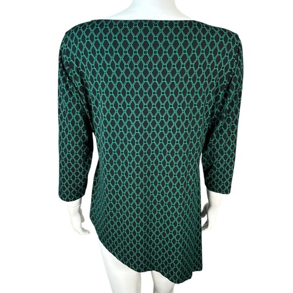 Travelers Collection Chicos Top Womens Size Large 2 Asymmetric Geometric Print - Picture 5 of 9